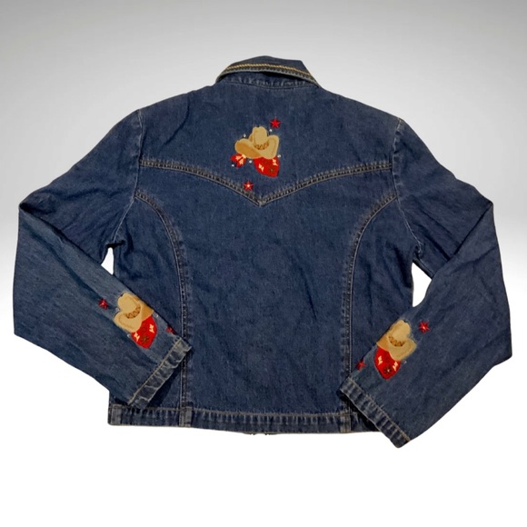Gordon James Embellished Embroidery 80’s Padded Shoulder Western Denim Jacket - Picture 2 of 16